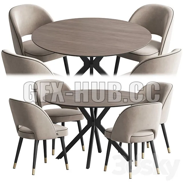 FURNITURE 3D MODELS – Dining Set Ralf Table Cliff Chair