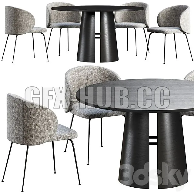 FURNITURE 3D MODELS – Dining Table Teulat Cep Chair La Forma Minna