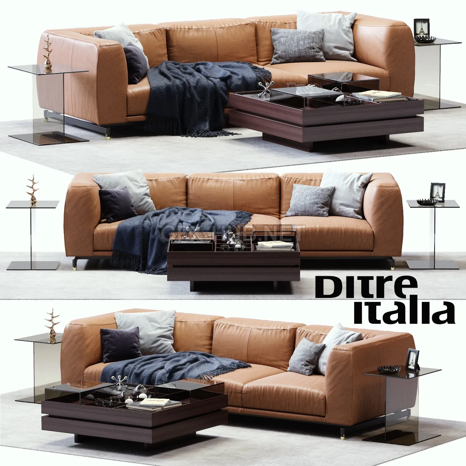 FURNITURE 3D MODELS – DITRE ITALIA St. Germain Leather Sofa