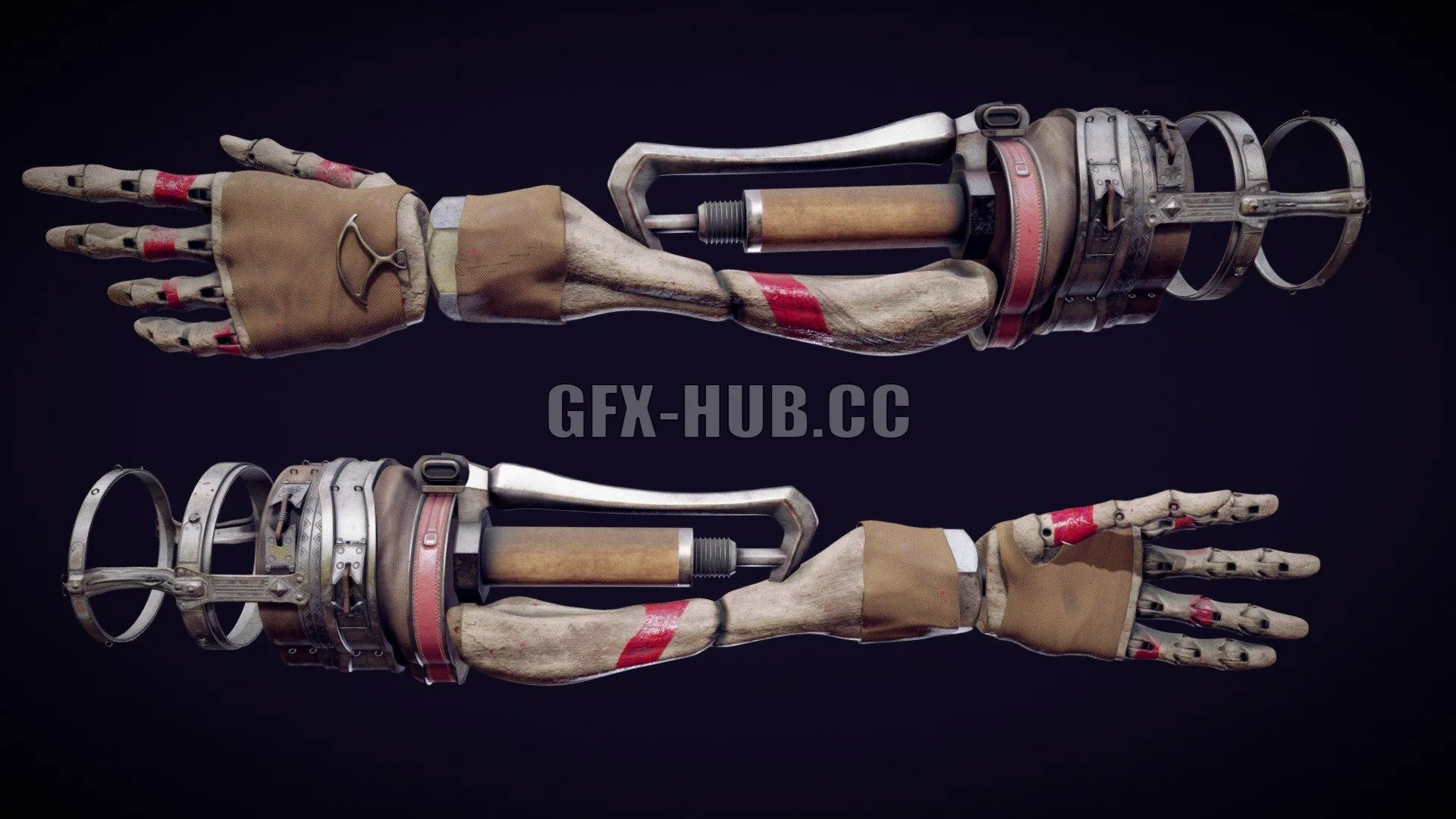 PBR Game 3D Model – Combat Prosthetic Arm