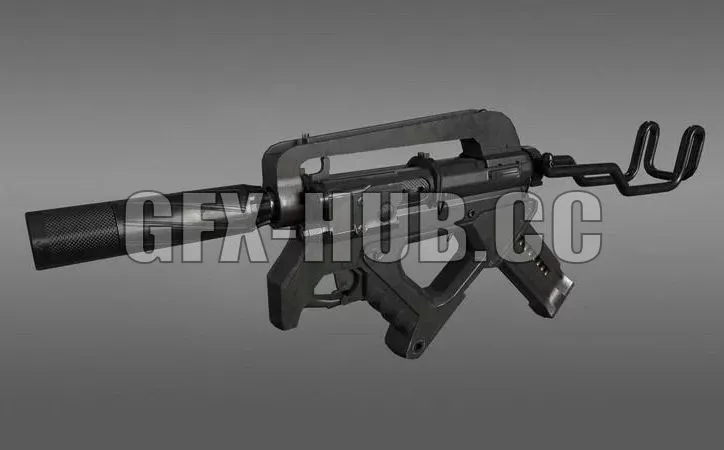 PBR Game 3D Model – Compact Machine Gun