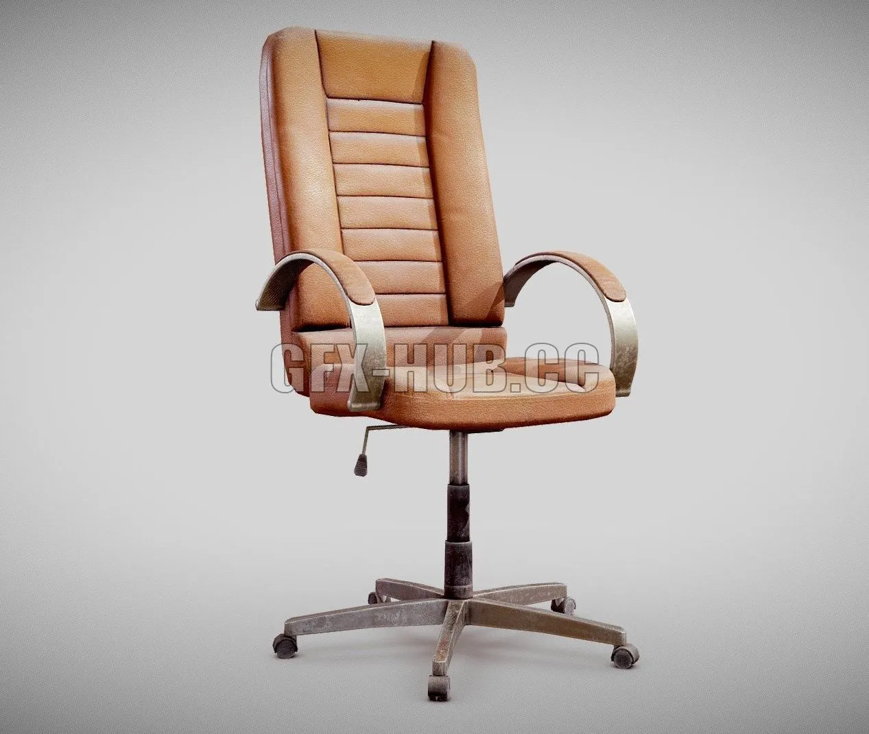 PBR Game 3D Model – Computer used leather chair