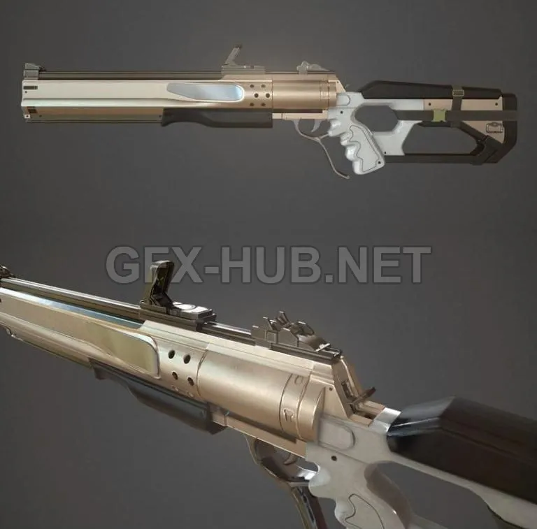 PBR Game 3D Model – Concept Rifle PBR