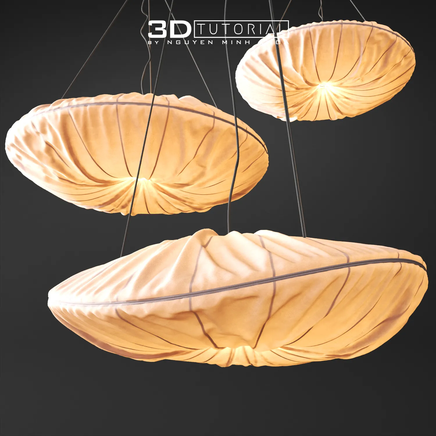 FURNITURE 3D MODELS – Fabric Pendant Lamp modelbyNguyenMinhKhoa