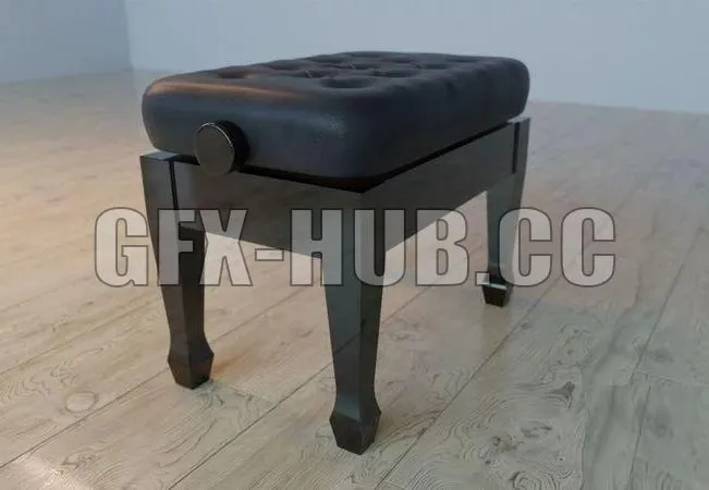 PBR Game 3D Model – Concert piano stool