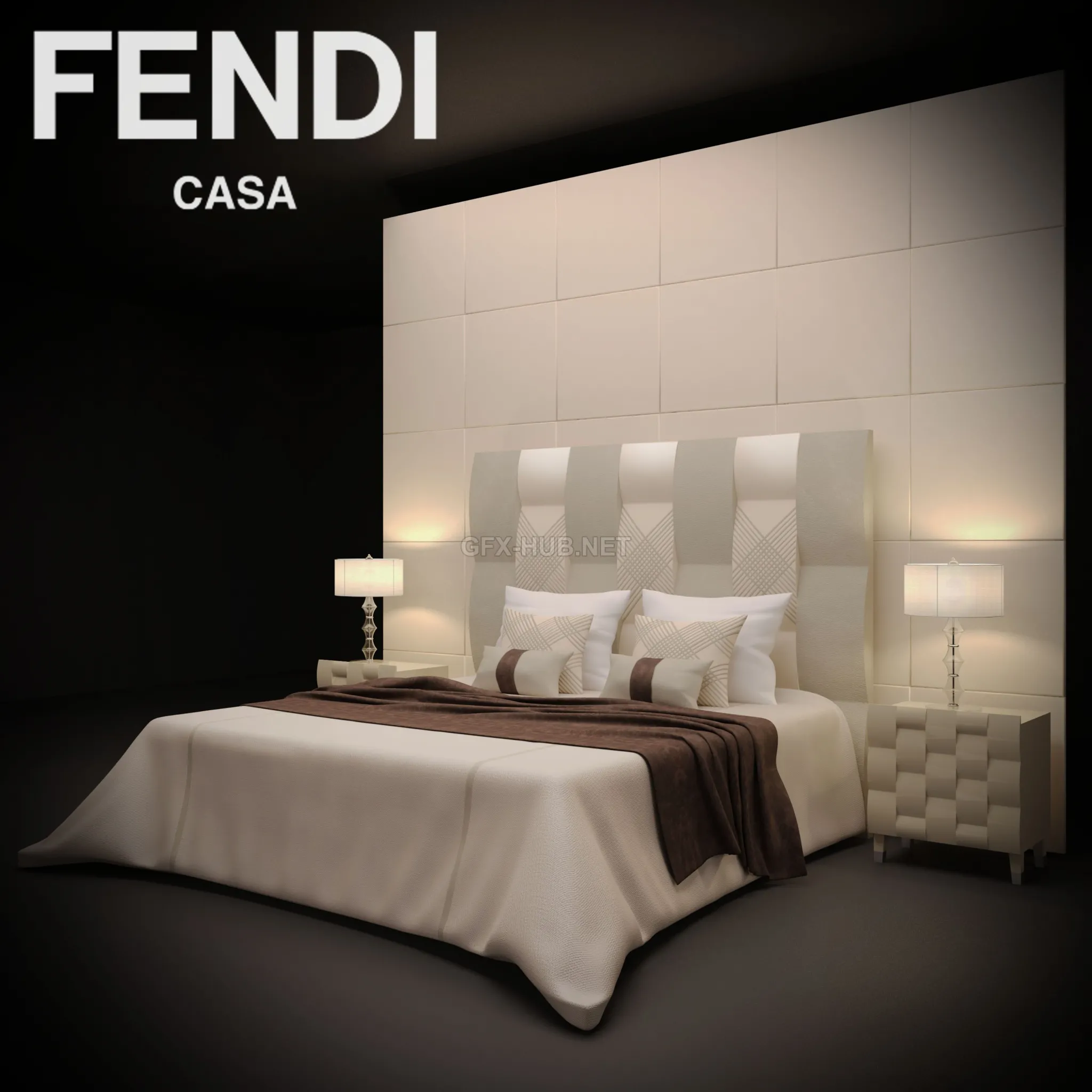 FURNITURE 3D MODELS – FENDI casa bed