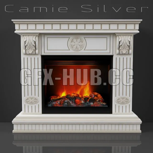 FURNITURE 3D MODELS – Fireplace Camie Silver