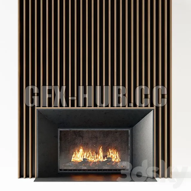 FURNITURE 3D MODELS – Fireplace Modern 58