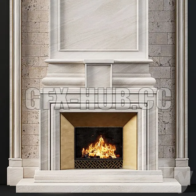 FURNITURE 3D MODELS – Fireplace Modern 77