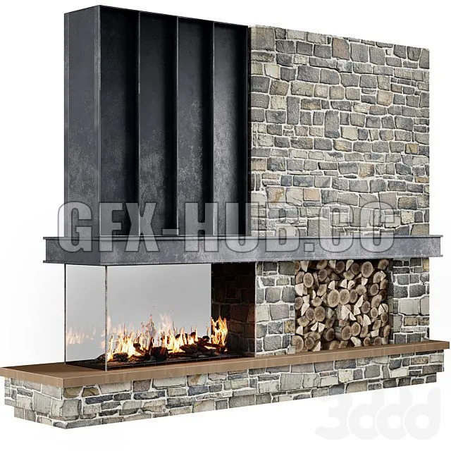 FURNITURE 3D MODELS – Fireplace Modern 79
