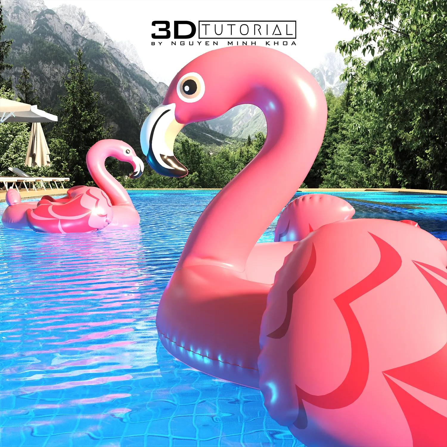 FURNITURE 3D MODELS – Flamingo Foat swimming pool modelbyNguyenMinhKhoa