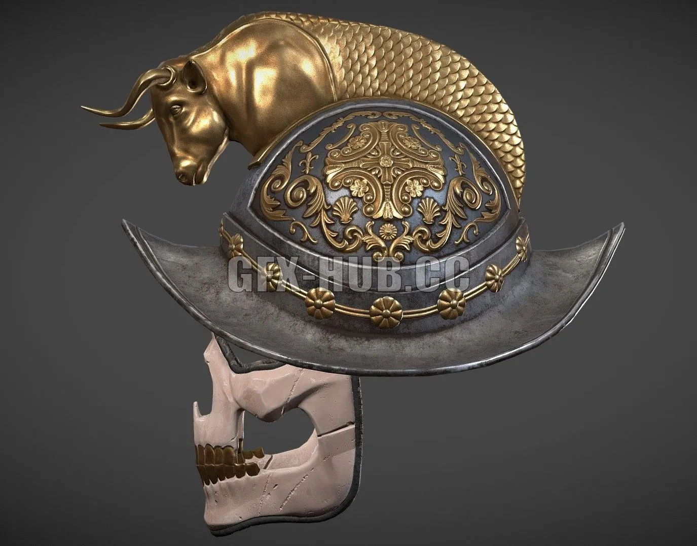 PBR Game 3D Model – Conqueror helmet