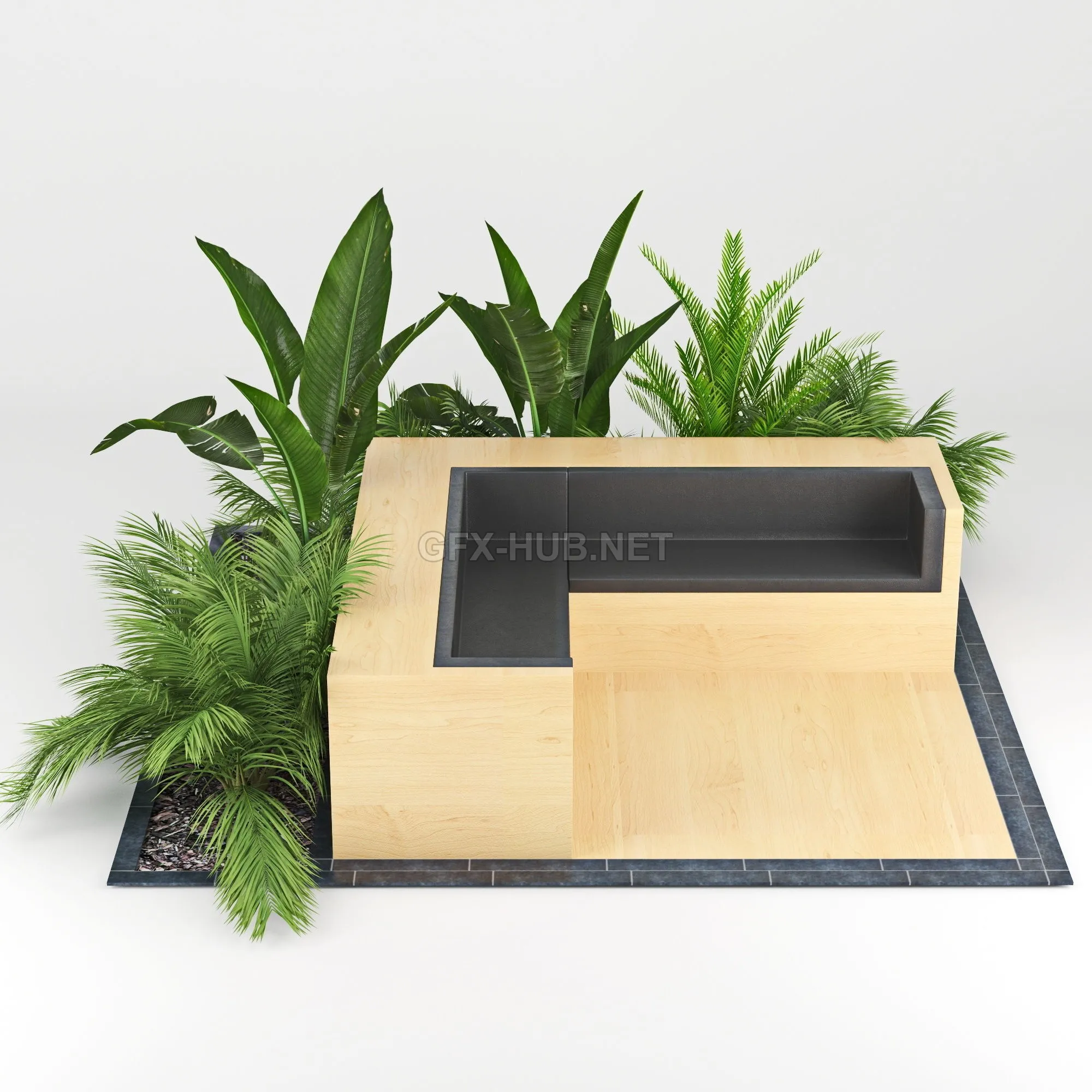 FURNITURE 3D MODELS – Flowerbed palm