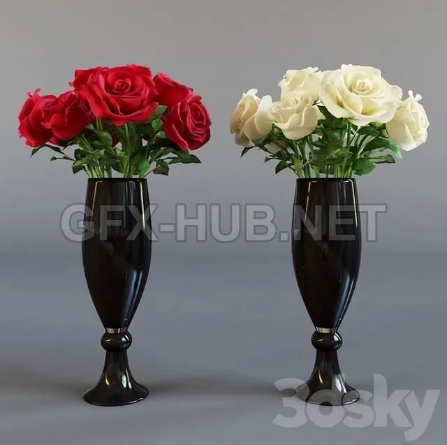 FURNITURE 3D MODELS – Four Bouquet of Roses
