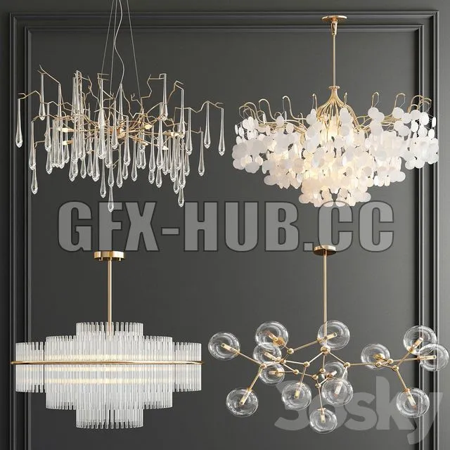 FURNITURE 3D MODELS – Four Exclusive Chandelier Collection 58
