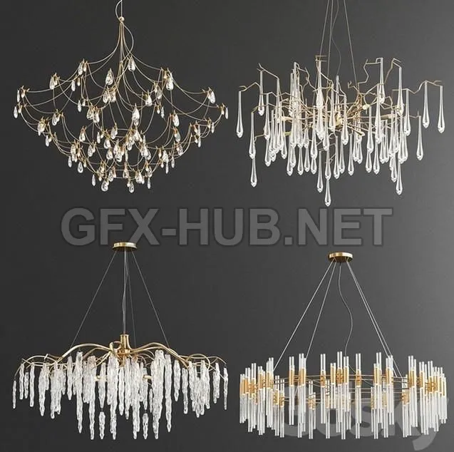 FURNITURE 3D MODELS – Four Exclusive Chandelier Collection 75