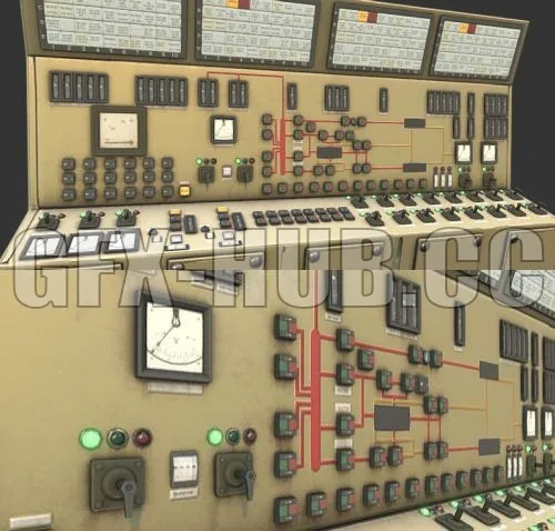 PBR Game 3D Model – Control Panels PBR