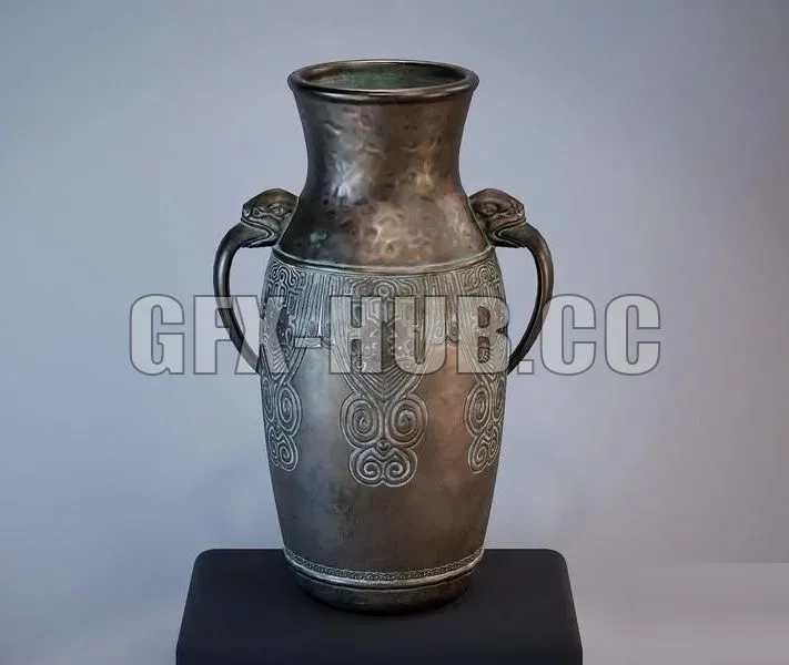 PBR Game 3D Model – Copper Vase