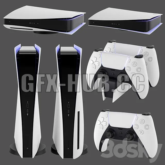FURNITURE 3D MODELS – Game Console PS5 Sony PlayStation 5