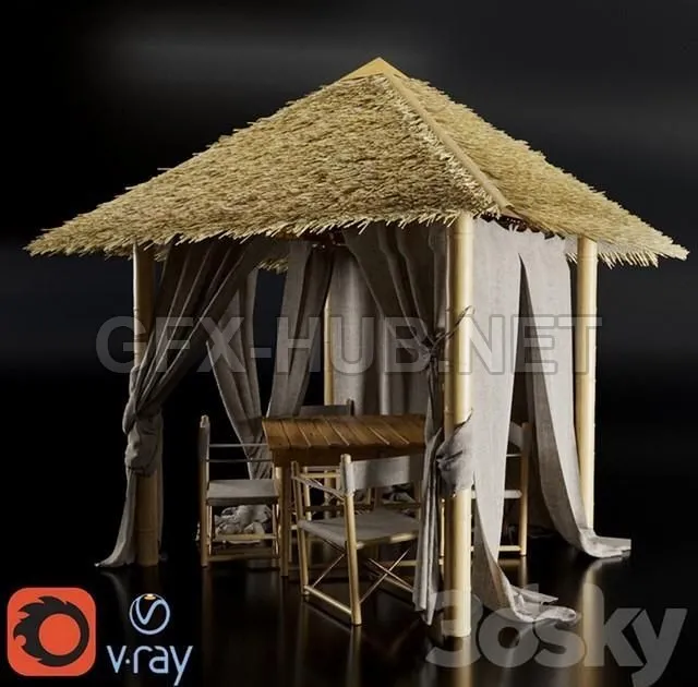 FURNITURE 3D MODELS – Gazebo of bamboo
