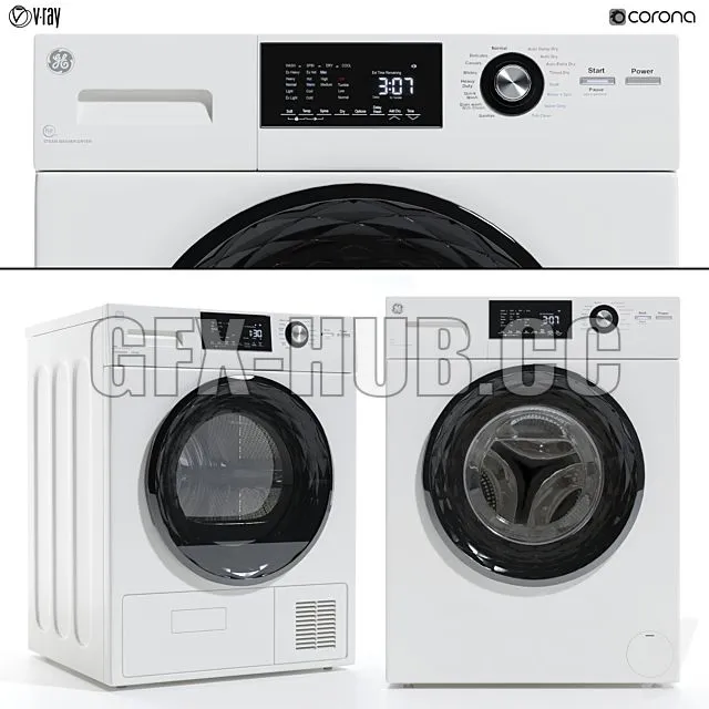 FURNITURE 3D MODELS – GE Washing Machine and Dryer