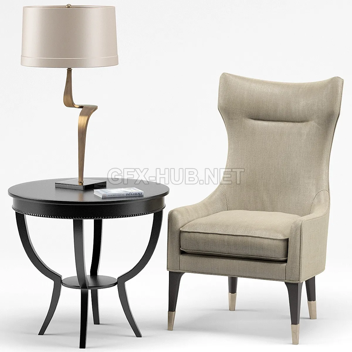 FURNITURE 3D MODELS – Gina Chair Thad Lamp Scheffield Round End Table