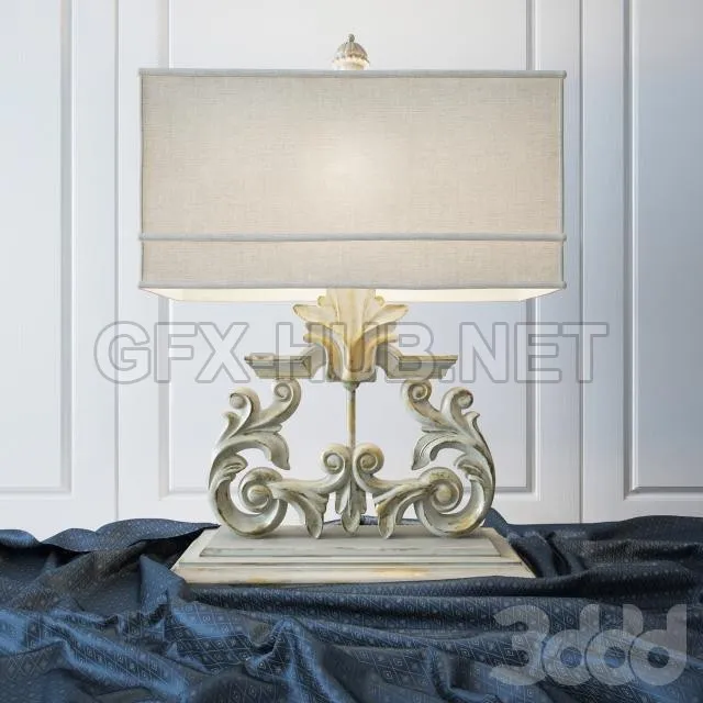 FURNITURE 3D MODELS – Golden Harp Table Lamp