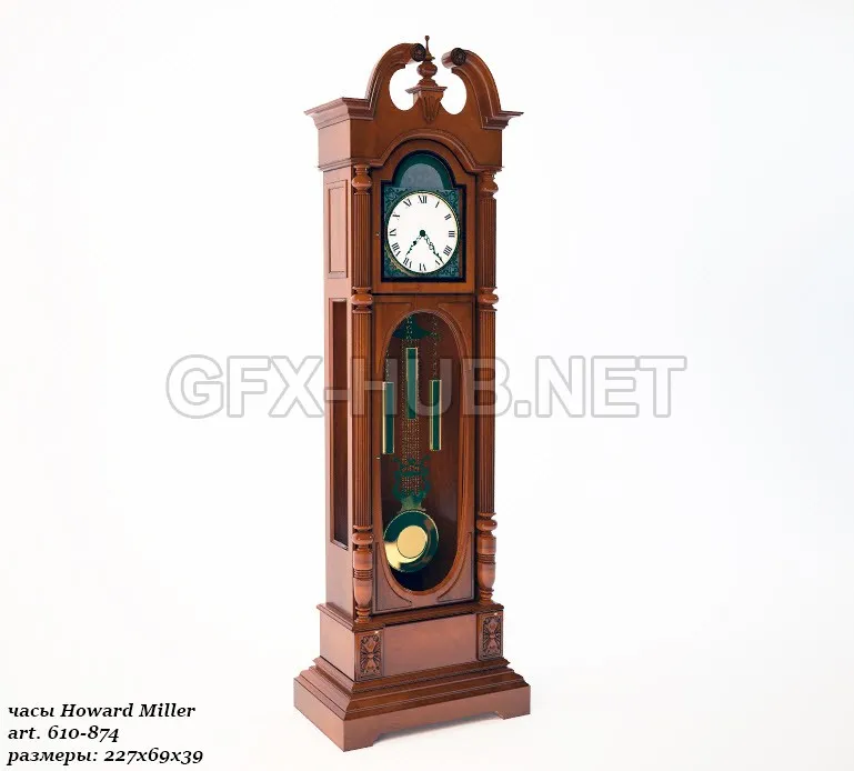 FURNITURE 3D MODELS – Grandfather Clocks Howard Miller