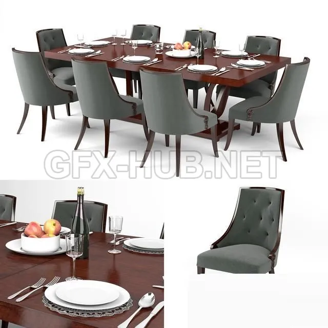 FURNITURE 3D MODELS – Guy Fontaine Dining Table & chairs