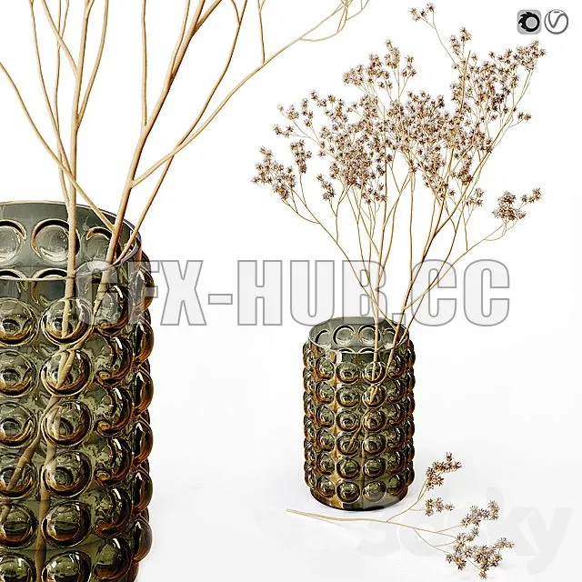 FURNITURE 3D MODELS – H&M Vase with Dry Flowers