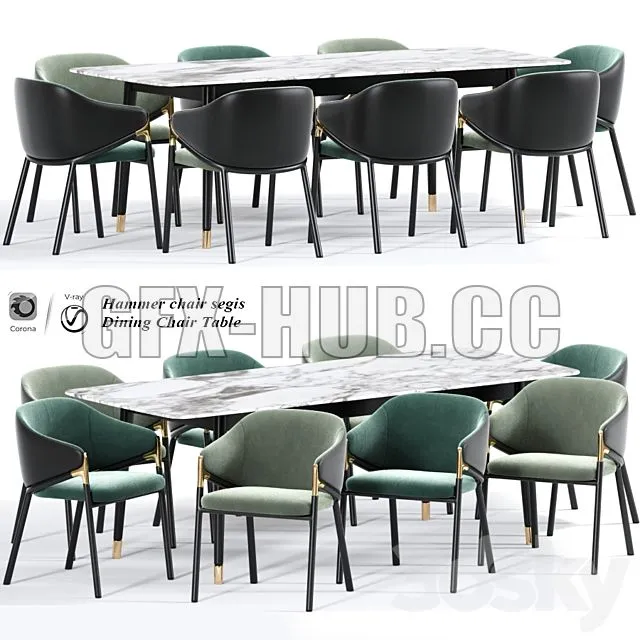 FURNITURE 3D MODELS – Hammer Chair Segis Dining Chair Table