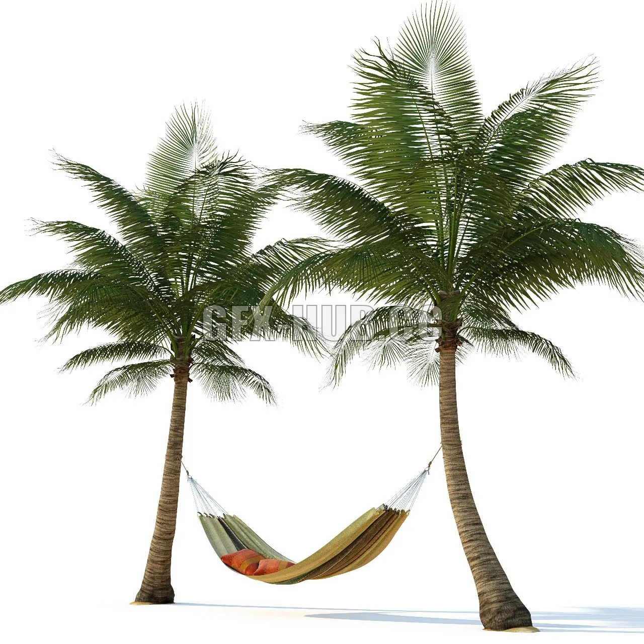 FURNITURE 3D MODELS – Hammock on Palm Trees
