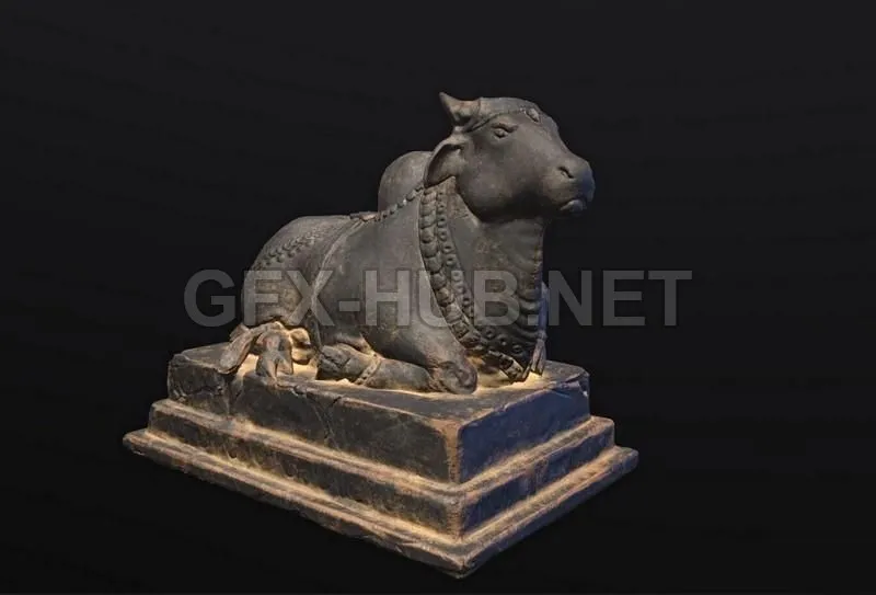 PBR Game 3D Model – Cow Statue PBR