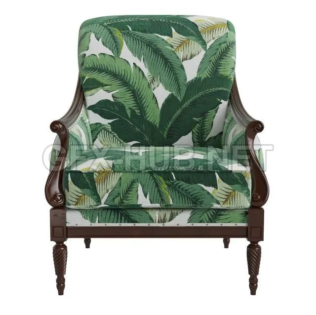 FURNITURE 3D MODELS – Harwood Accent Chair, Palm Leaf