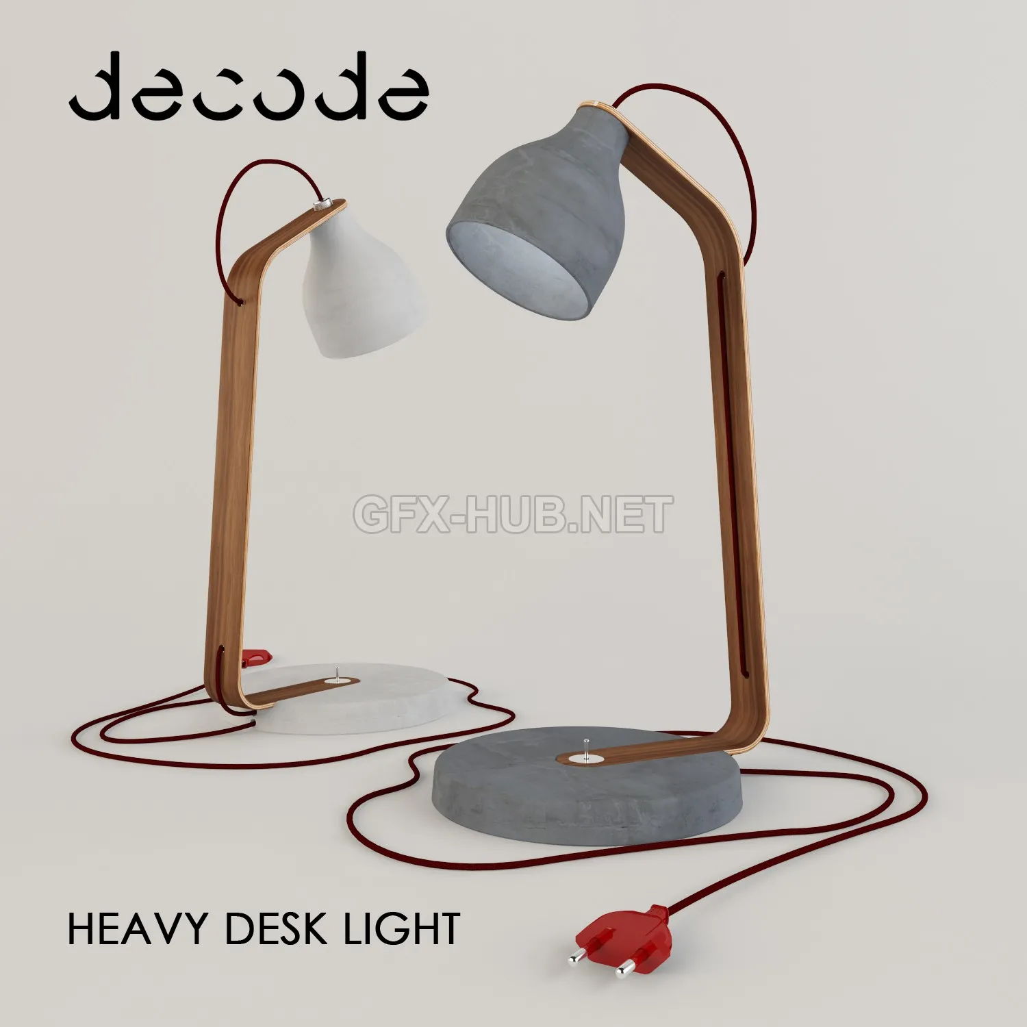 FURNITURE 3D MODELS – Heavy Desk Light by Benjamin Hubert for Decode