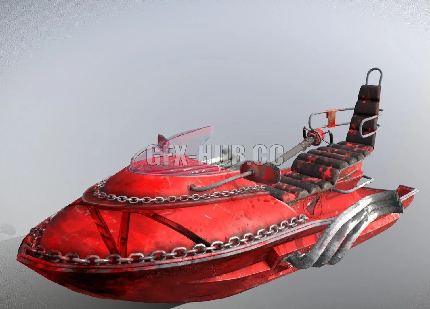PBR Game 3D Model – Crimson Boat