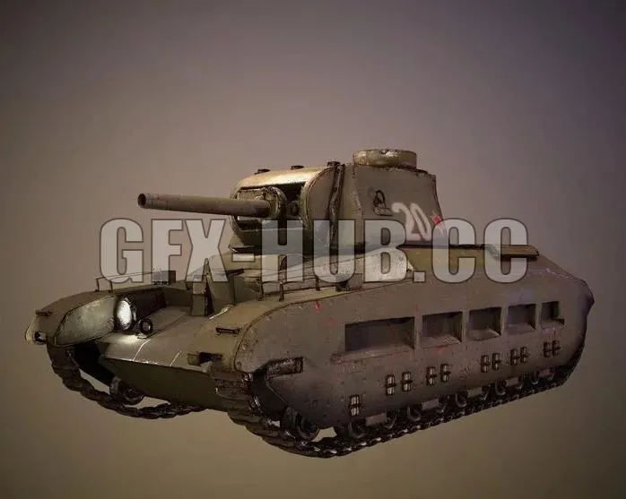 PBR Game 3D Model – A12 Infantry Tank Mk II Matilda II