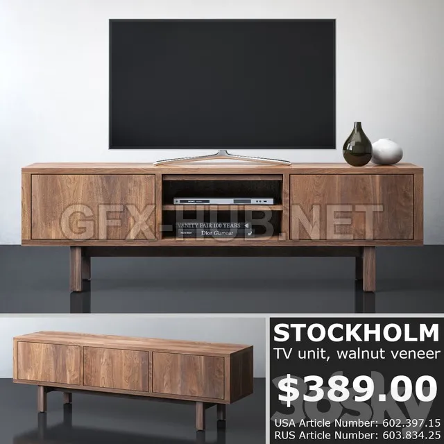 FURNITURE 3D MODELS – IKEA STOCKHOLM TV unit