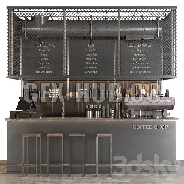 FURNITURE 3D MODELS – Industrial Coffee Shop 2