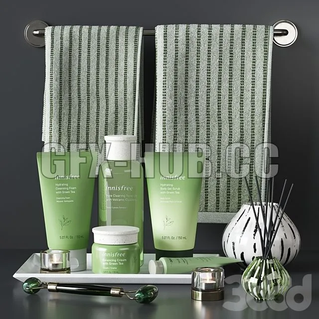 FURNITURE 3D MODELS – Innisfree Green Tea Cosmetics Decor Set