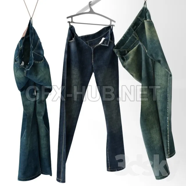 FURNITURE 3D MODELS – Jeans on a Hanger and Hook