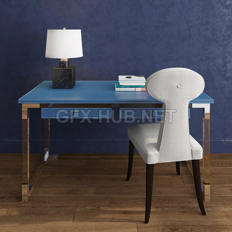 FURNITURE 3D MODELS – Jonathan adler, jacques desk, vera dining chair