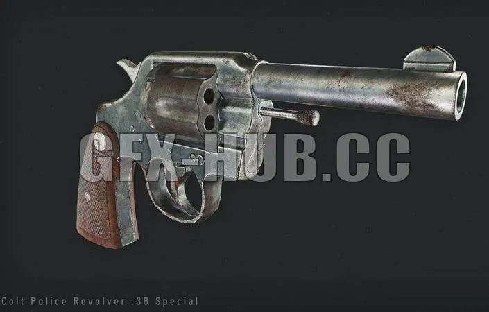 PBR Game 3D Model – Colt Police Revolver