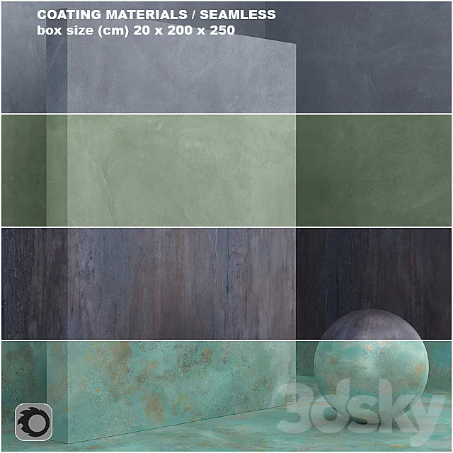 4 materials (seamless) – coating metal plaster – set 31 3ds Max