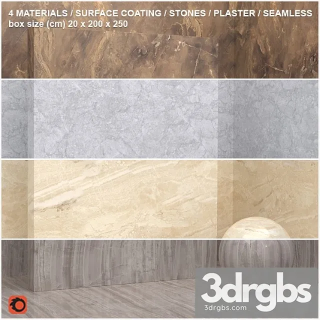 4 materials (seamless) – stone plaster – set 10 3dsmax Download