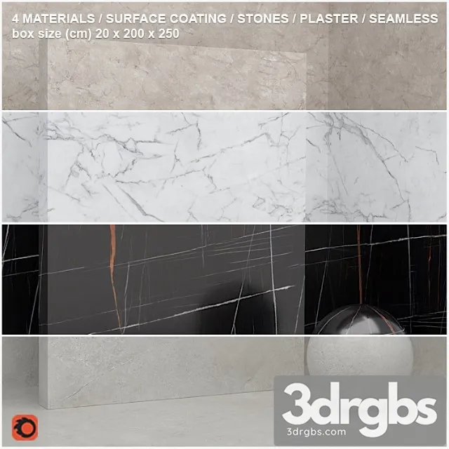 4 materials (seamless) – stone plaster – set 12 3dsmax Download