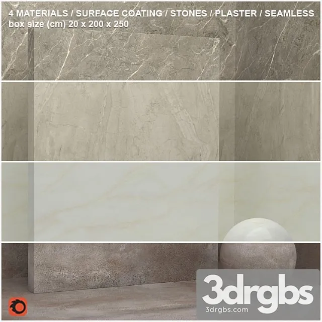 4 materials (seamless) – stone plaster – set 13 3dsmax Download