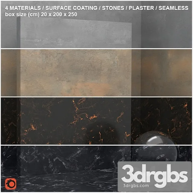4 materials (seamless) – stone plaster – set 15 3dsmax Download