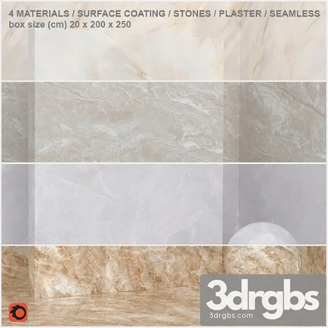 4 materials (seamless) – stone plaster – set 6 3dsmax Download