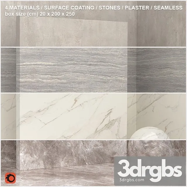 4 materials (seamless) – stone plaster – set 7 3dsmax Download